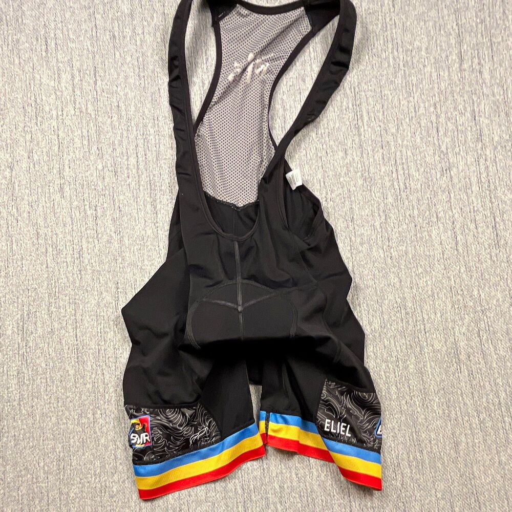 Eliel Belgian Waffle Ride BWR Cycling Bib Shorts Men's XL Padded Black Graphic